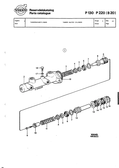 Tandem master cylinder