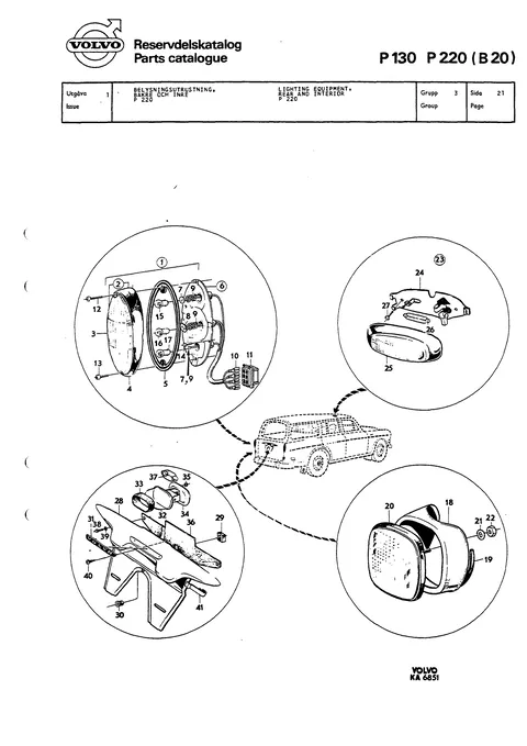 Lighting equipment, rear and interior p 220