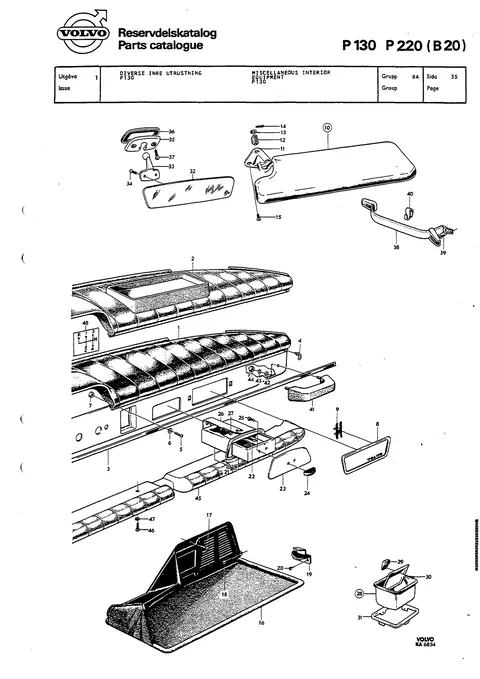 Miscellaneous interior equipment P130