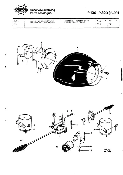 Directional indicater switch housing, flasher relays