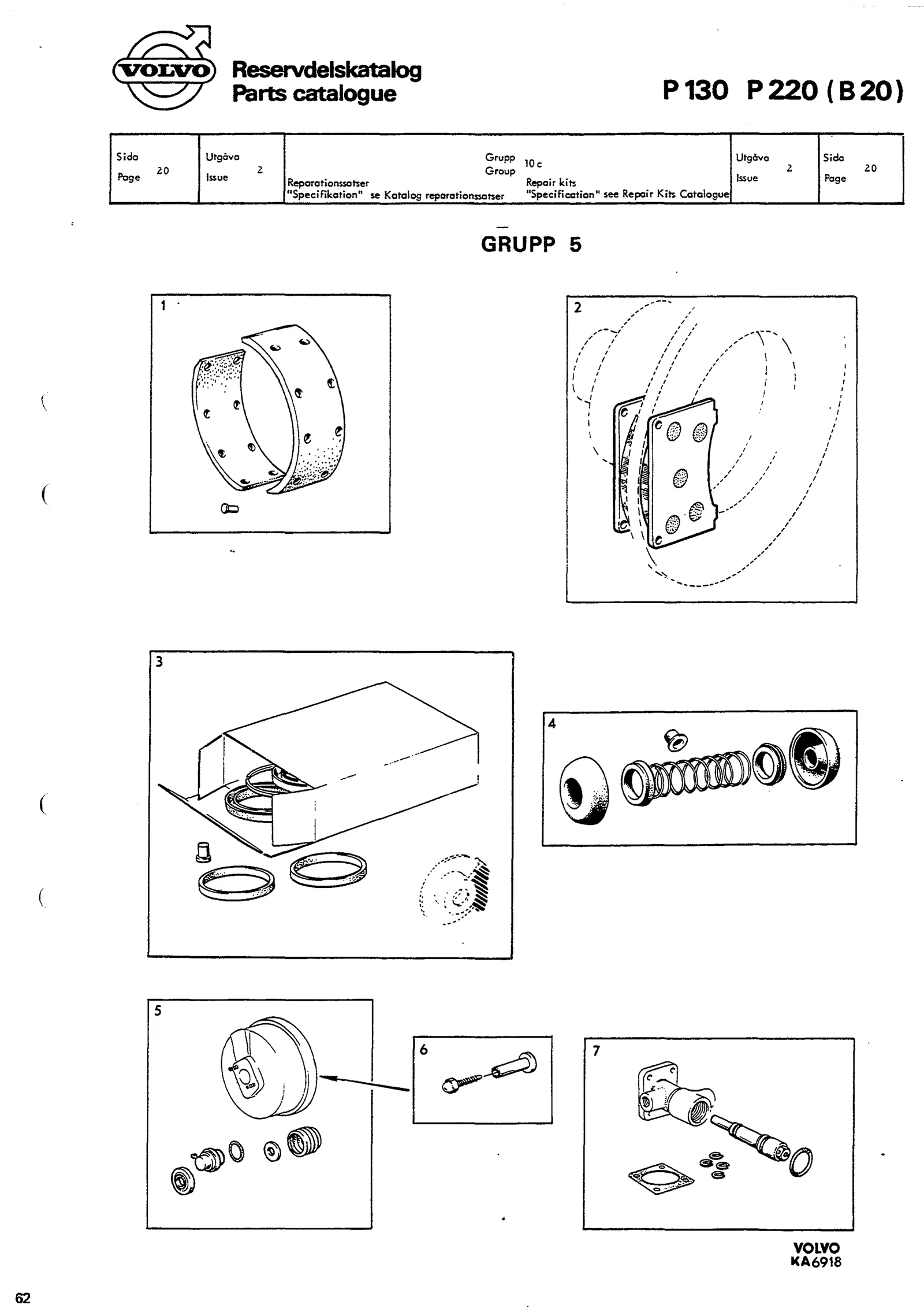 Reparationssatser "Specifikation" se Katalog reparationssatser