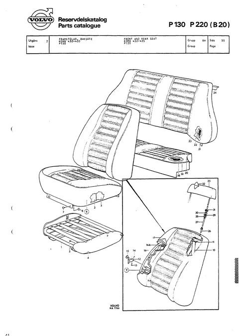 Front and rear seat komb 417B, 425B, 430, 431 P130