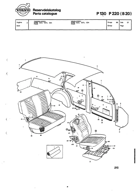 Innerklädsel komb 522, 523, 524 P220