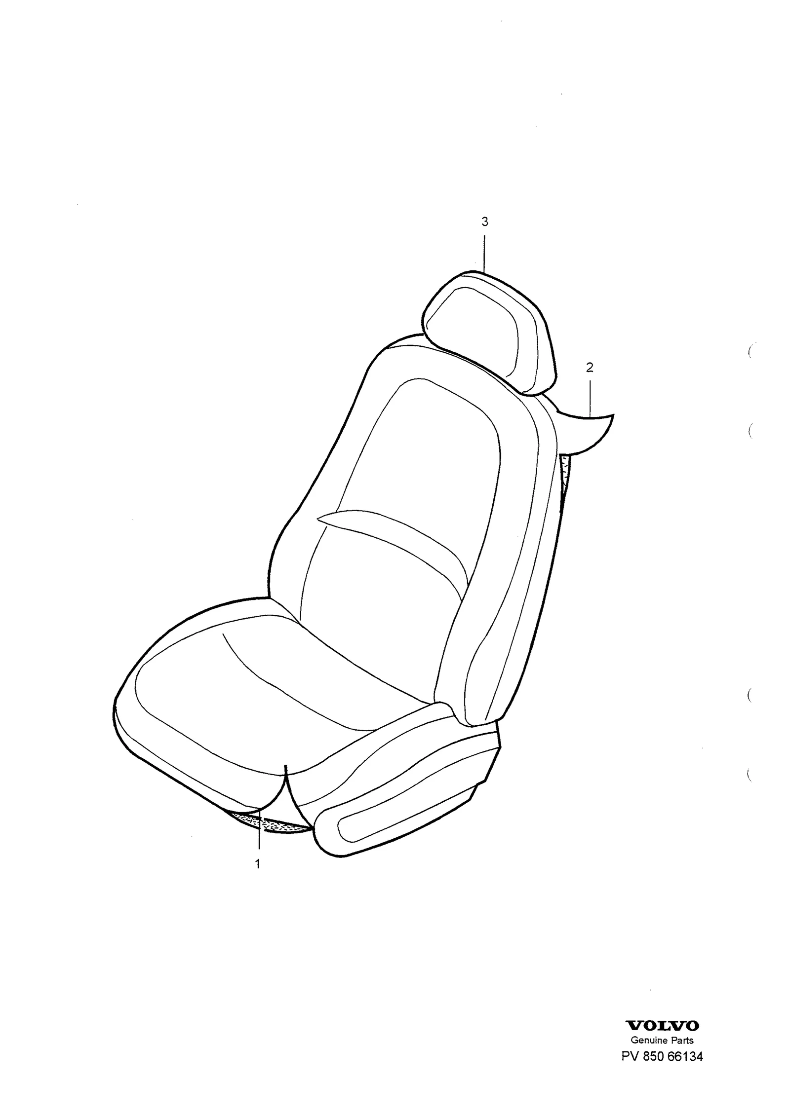 Upholstery front seat til Volvo S70/V70/C70 · Volvo C70/V70/S70