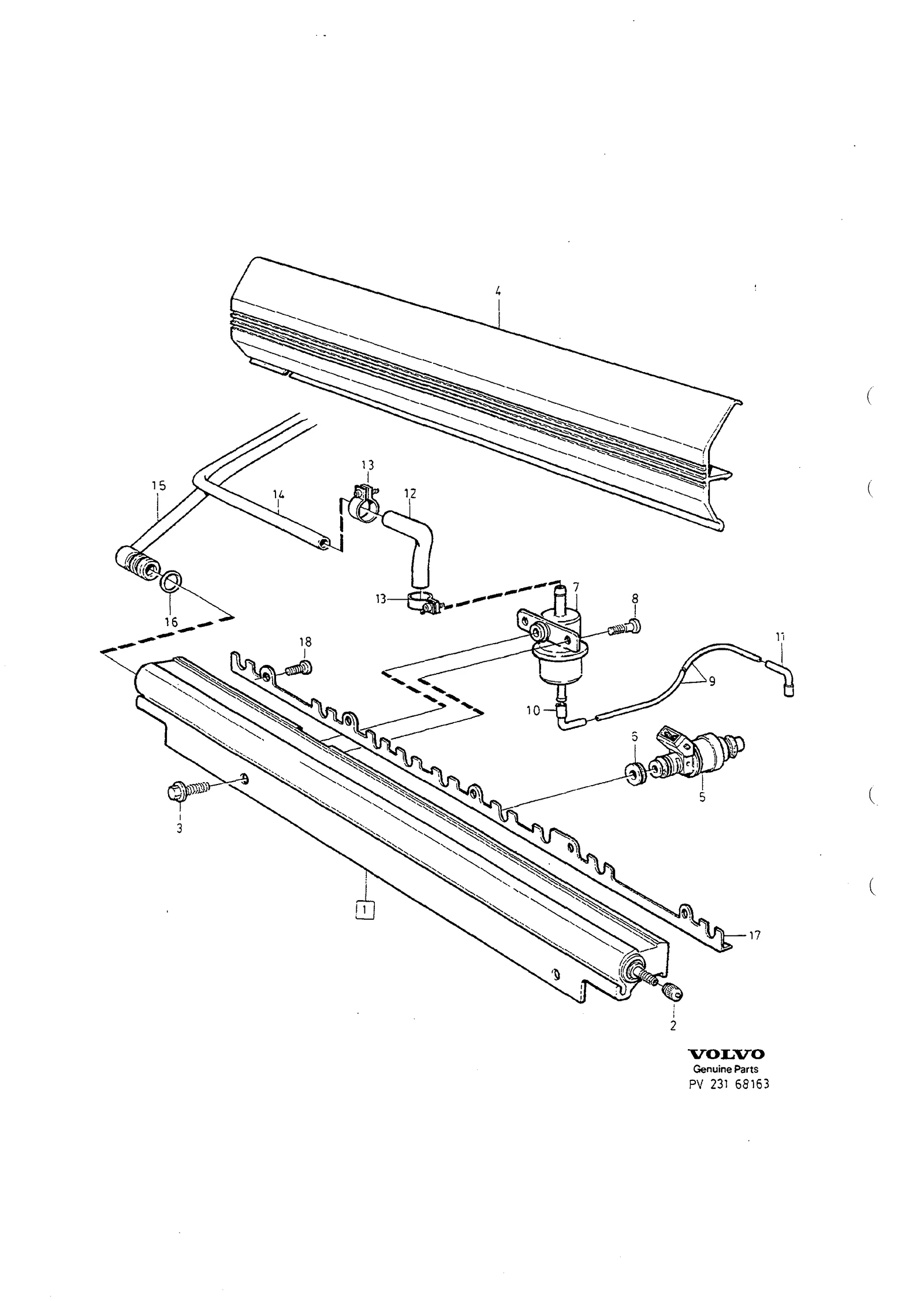 Fuel pressure pipes with fittings til Volvo S70/V70/C70 · Volvo C70/V70/S70