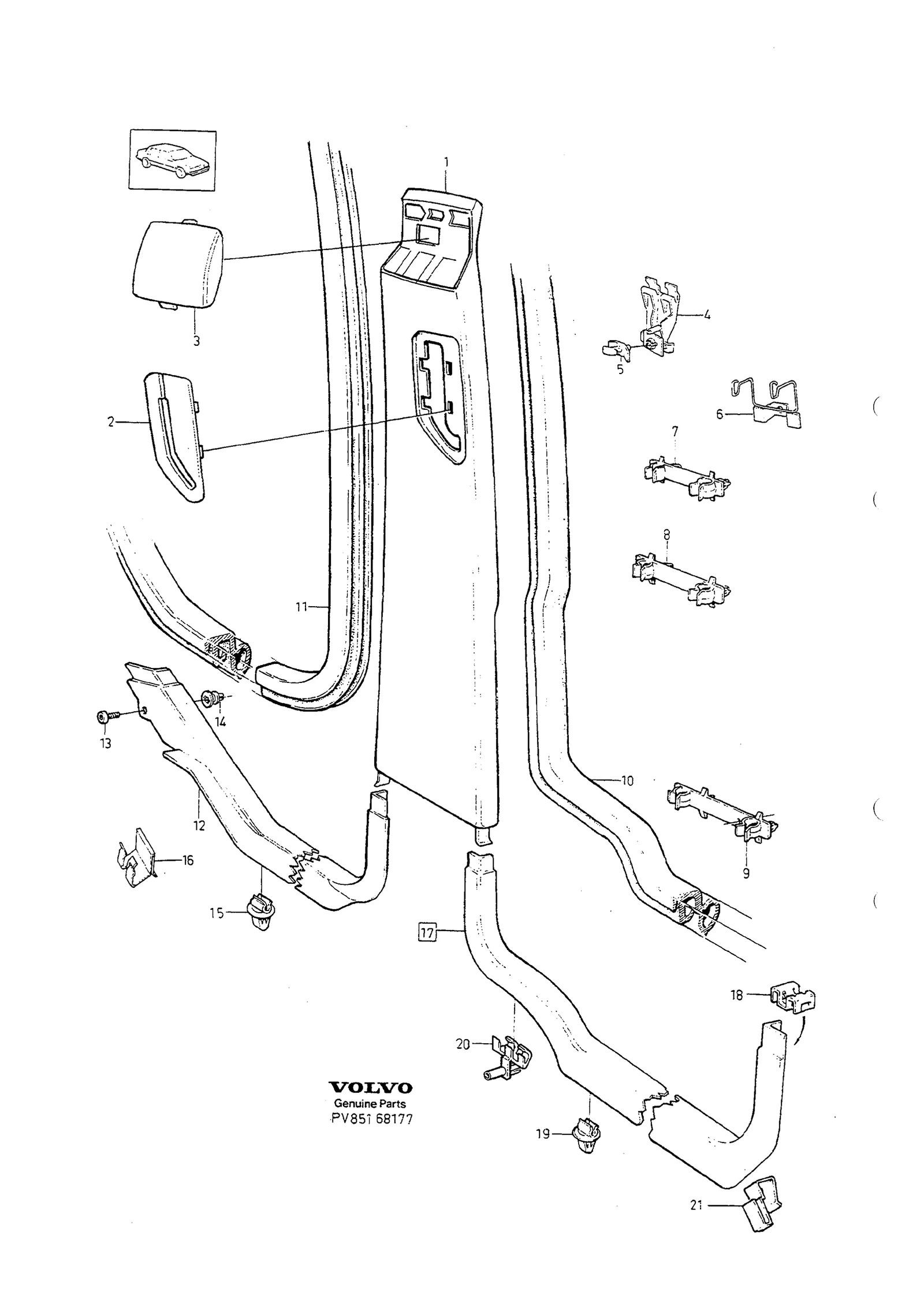 Sidepanel kupé til Volvo S70/V70/C70 · Volvo C70/V70/S70