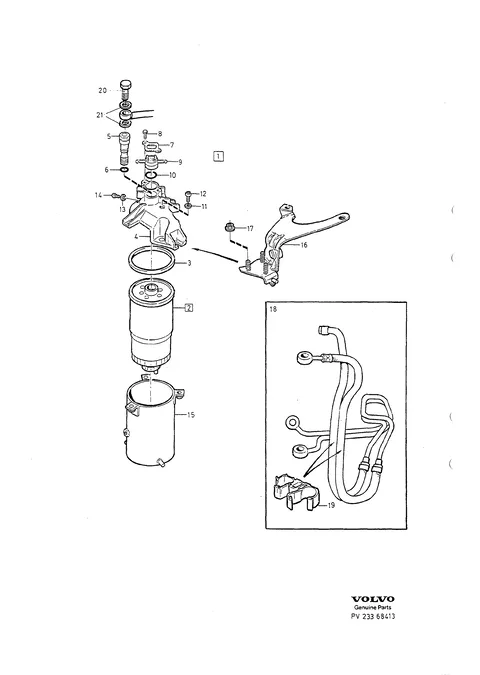 Fuel filter with fittings
