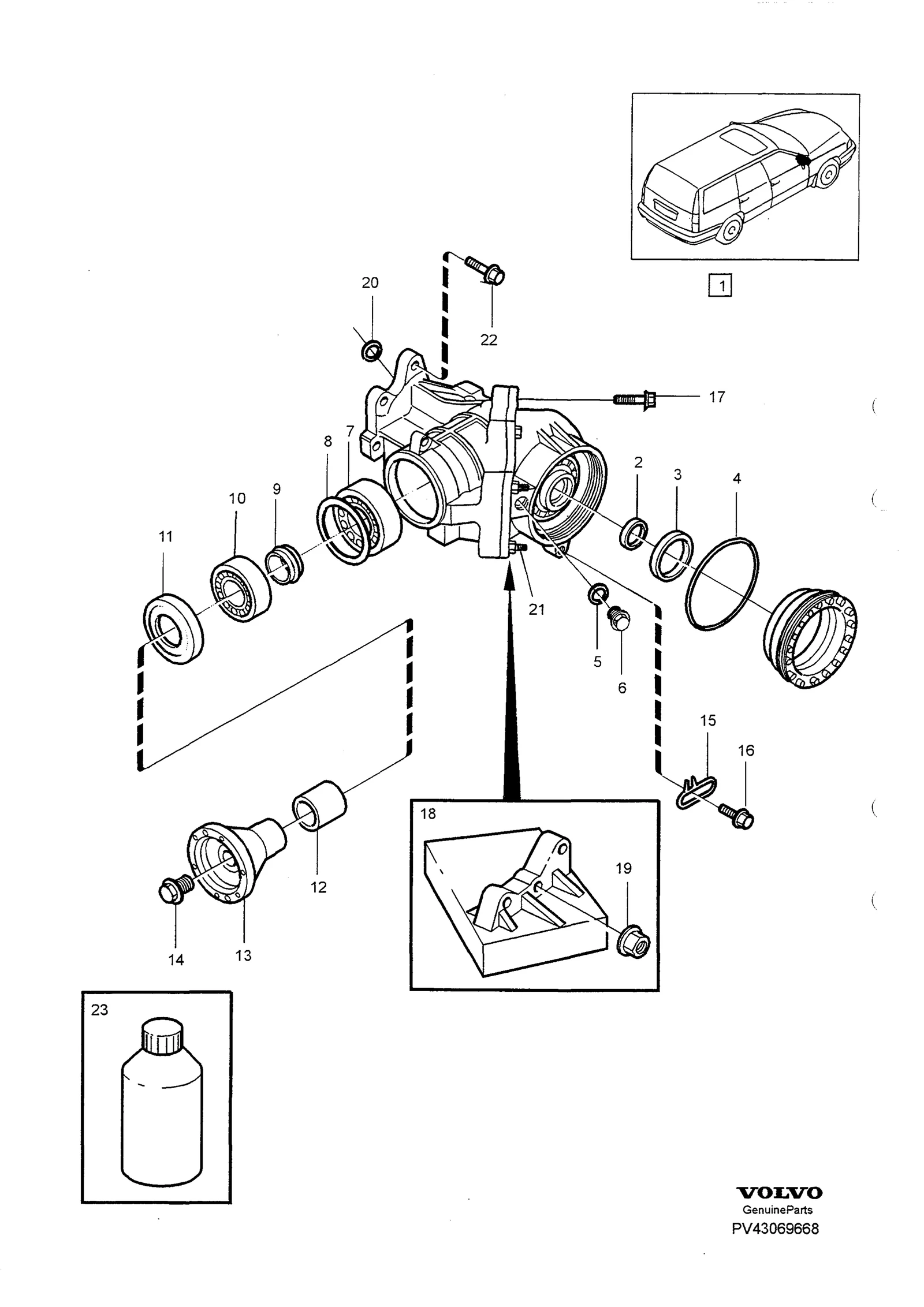 Angle gear voor Volvo S70/V70/C70 · Volvo C70/V70/S70