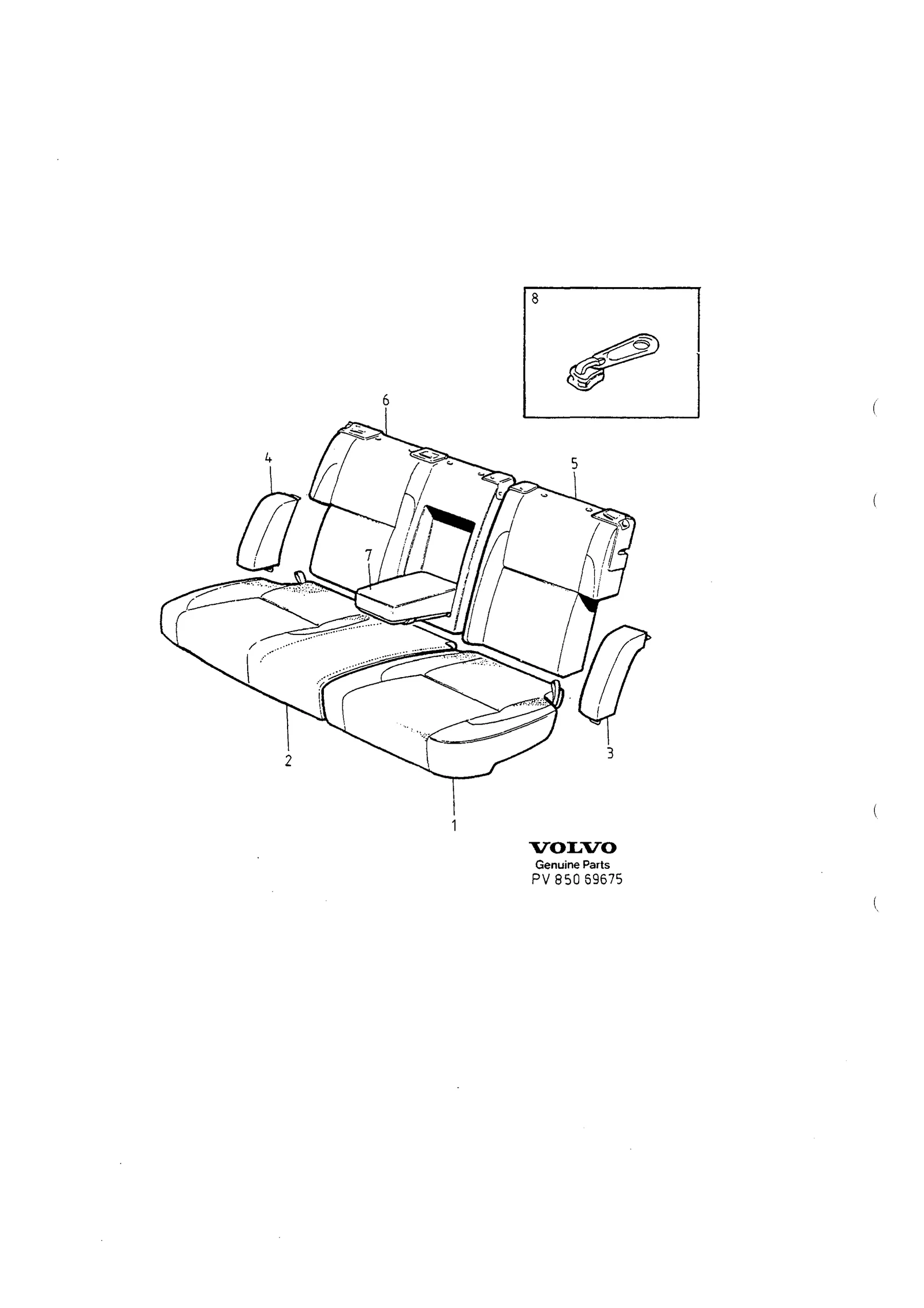 Upholstery rear seat "san remo" til Volvo S70/V70/C70 · Volvo C70/V70/S70