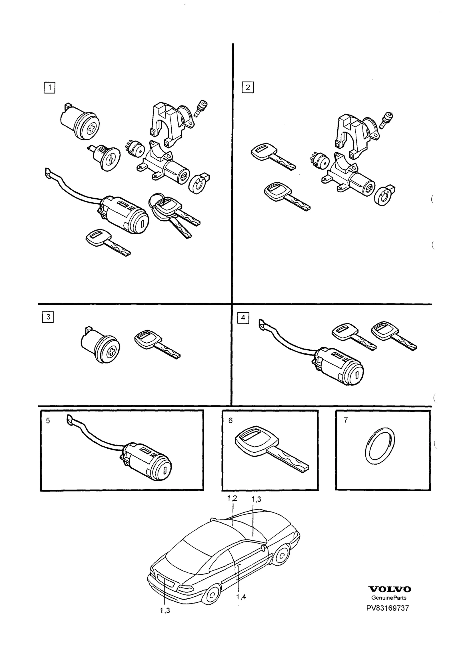 Lock units voor Volvo S70/V70/C70 · Volvo C70/V70/S70
