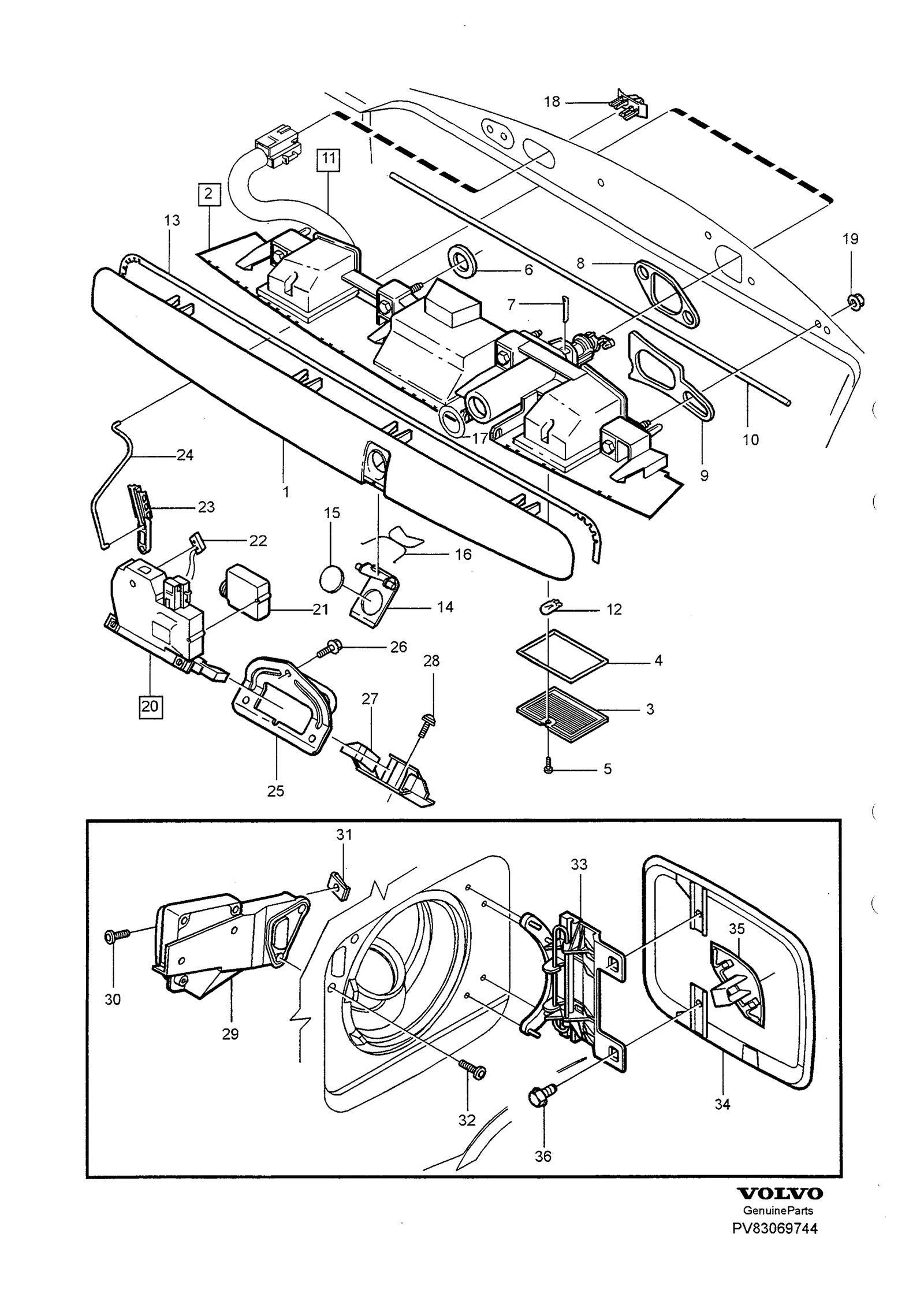 Locking system boot lid tank hatch til Volvo S70/V70/C70 · Volvo C70/V70/S70