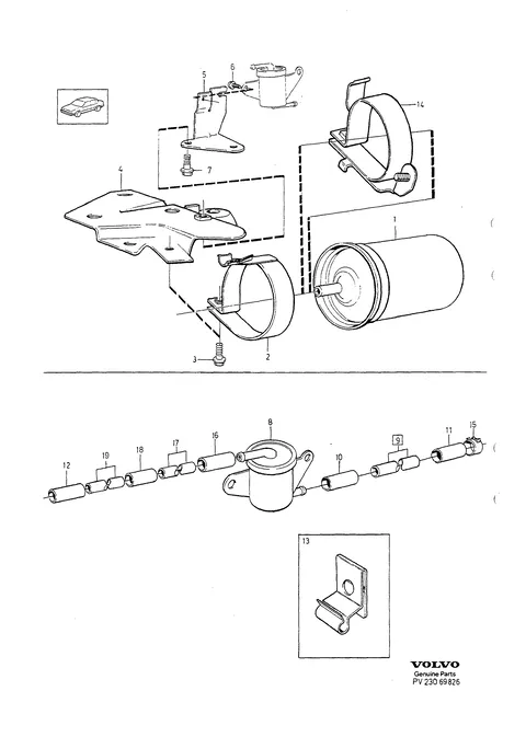 Fuel filter with fittings