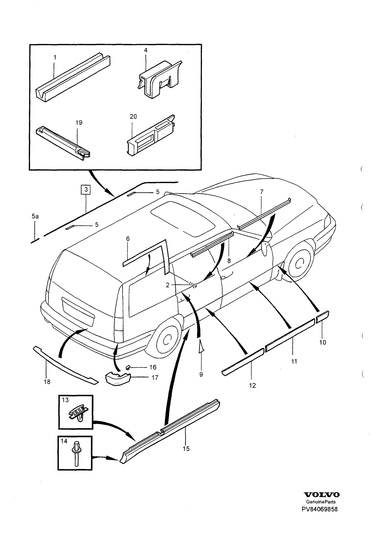 Pyntelister til Volvo S70/V70/C70 · Volvo C70/V70/S70
