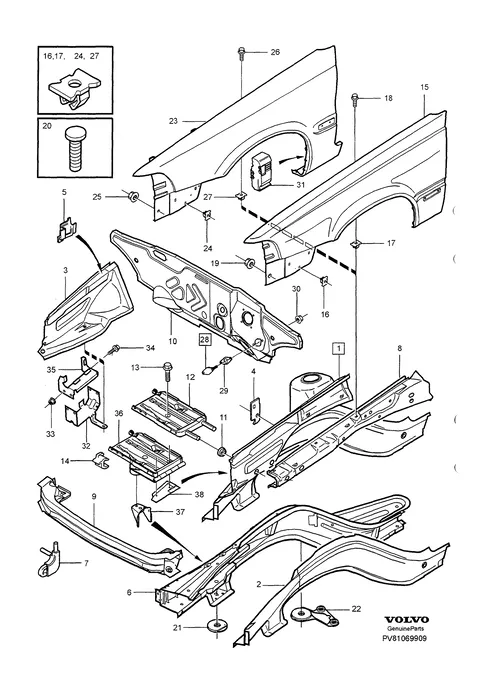 Body frame front section