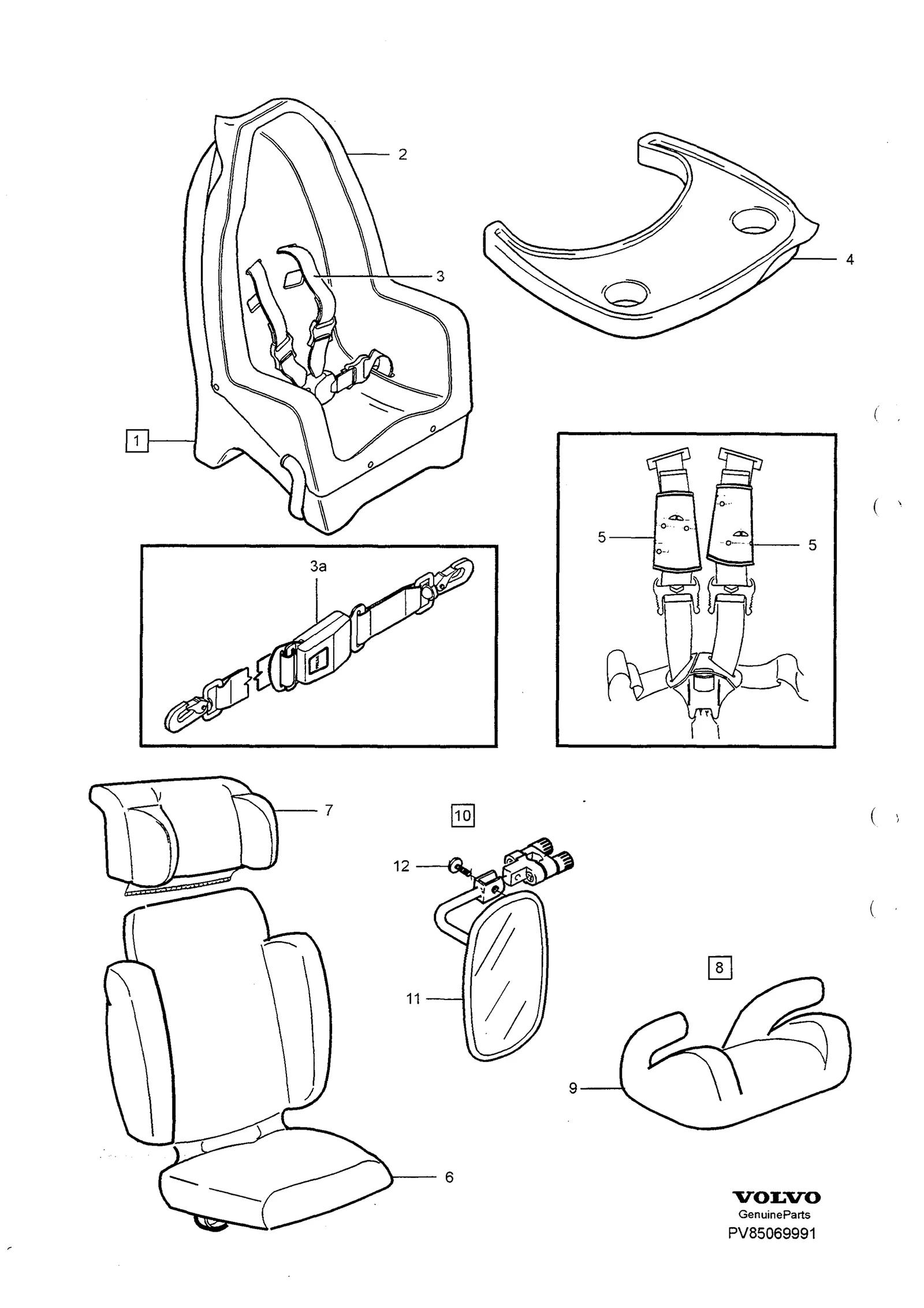 Child (safety) seat voor Volvo S70/V70/C70 · Volvo C70/V70/S70