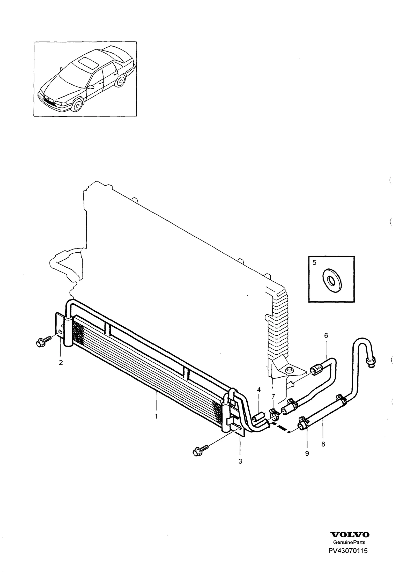 Extra oil cooler voor Volvo S70/V70/C70 · Volvo C70/V70/S70