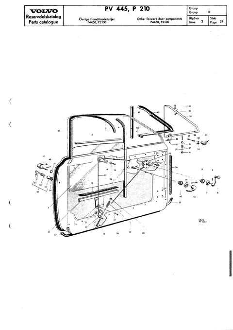 Other forward door components, P 4450, P 2100