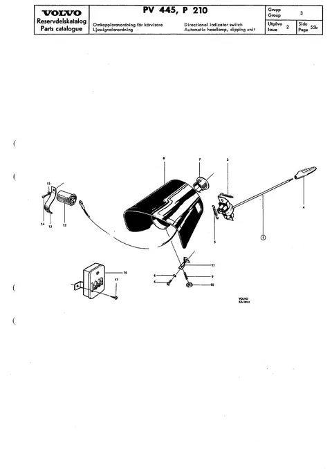 Directional indicator switch unit Automatic headlamp-dipping switch P 2100, P 2101