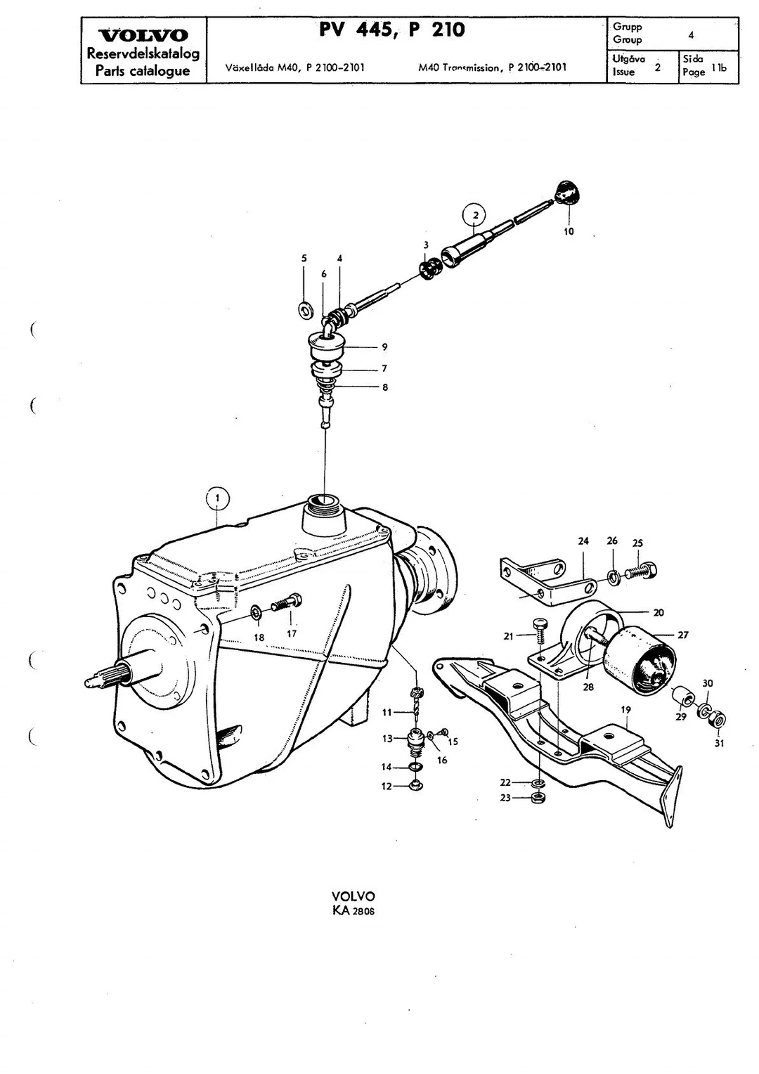Växellåda M 40, P 2100-2101