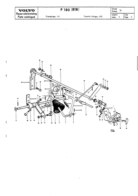 Throttle linkage, LHD