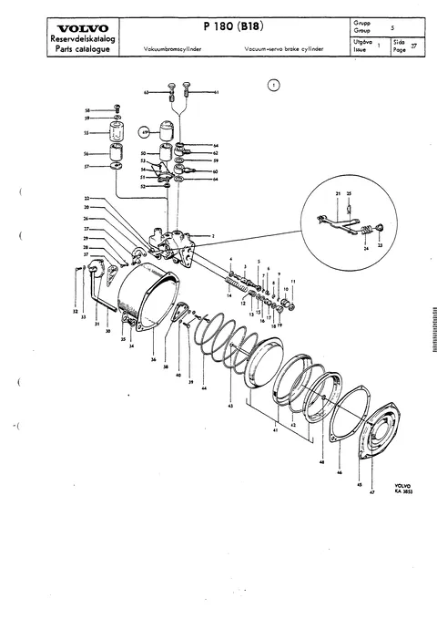 Vacuum-servo brake cylinder