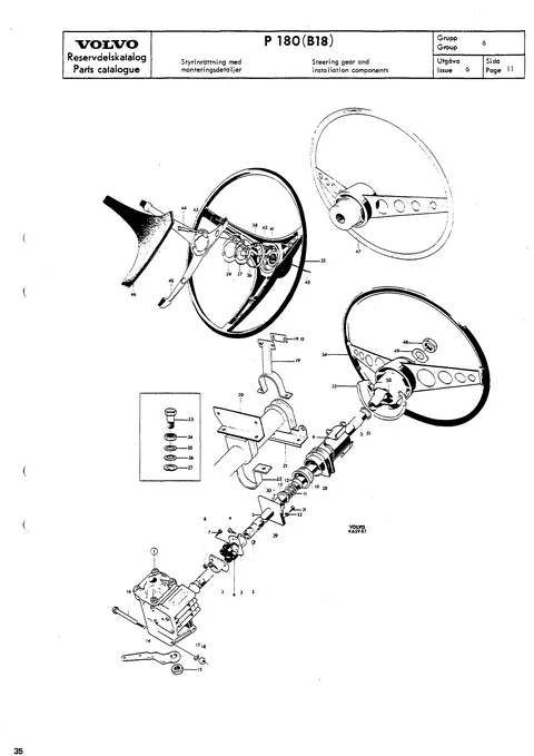 Steering gear and installation components
