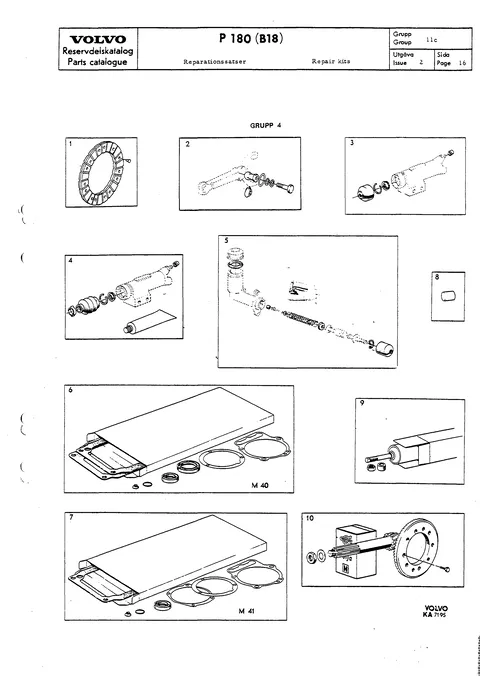 Repair kits "Specifications" see Special Catalogue