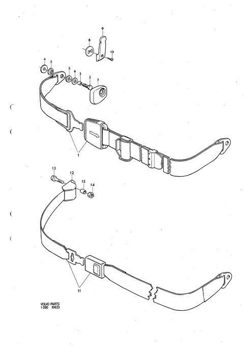 Safety belt, rear seat USA