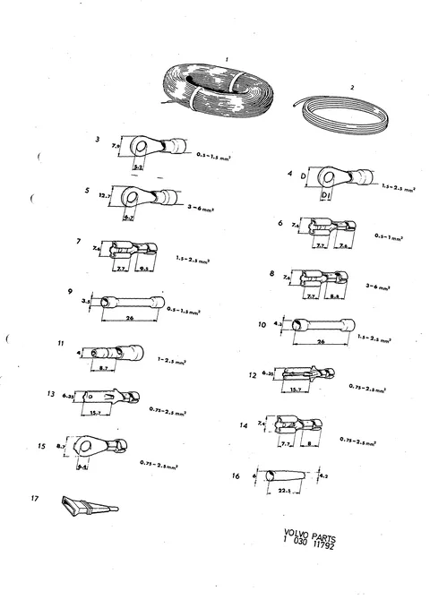Cables (sold by length), cable terminals