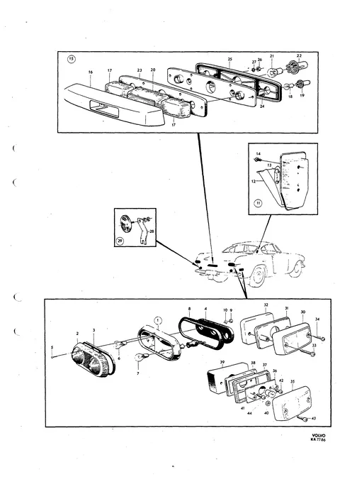 Lighting equipment interior and rear