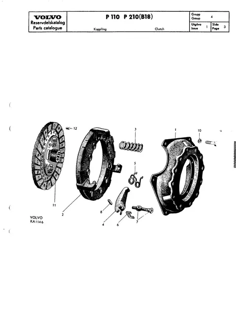 Clutch til Volvo PV 544, Duett 210 (B18)