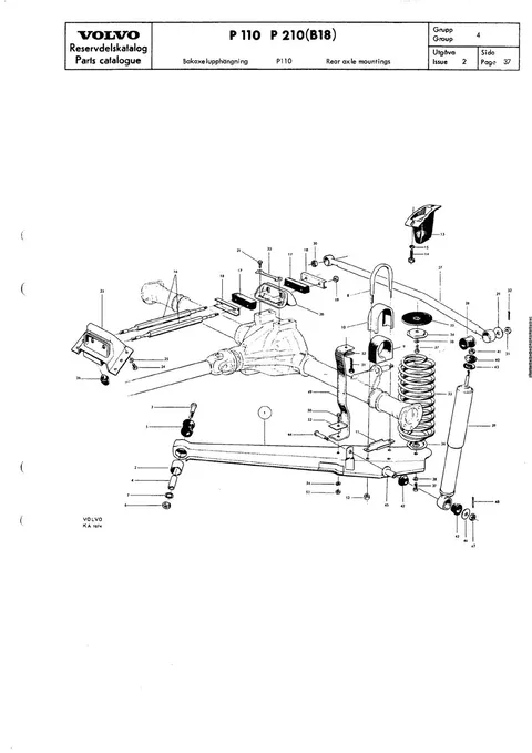 Rear axle mountings til Volvo PV 544, Duett 210 (B18)