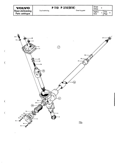 Steering gear til Volvo PV 544, Duett 210 (B18)