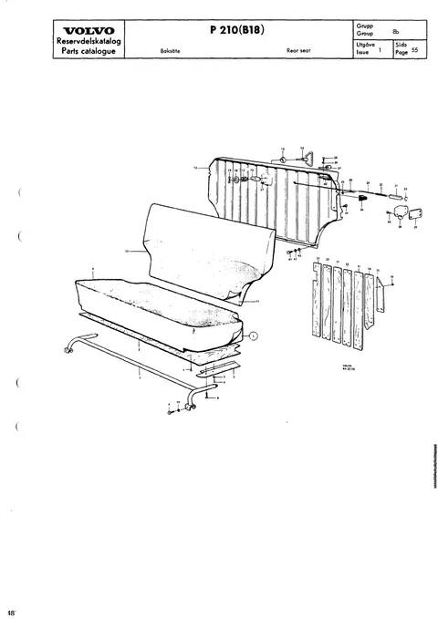 Rear seat til Volvo PV 544, Duett 210 (B18)