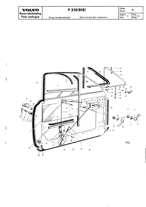Other forward door components til Volvo PV 544, Duett 210 (B18)