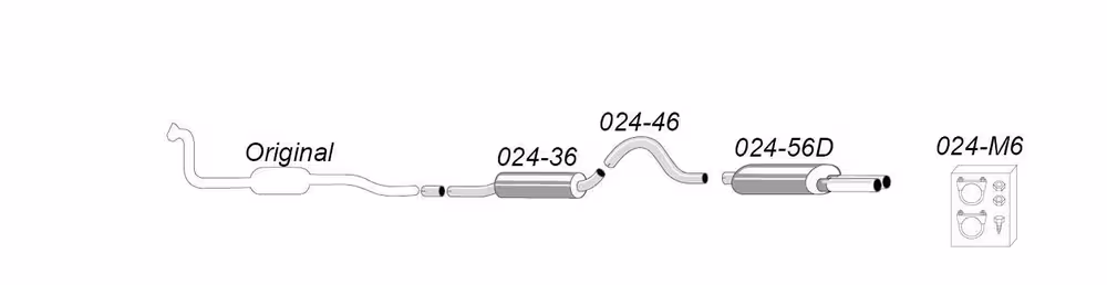 Bagerste lyddæmper til Volvo 740, 760, 940, Turbo, 1985-1998