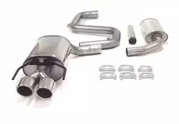 Foto av komplett Simons avgassystem 063-HFDR (9-3 1.8T/2.0T/Aero/ SportSedan/SportCombi/Cabriolet år 2003-2014; Stora tanken 61 Liter). Produkten är en av delarna, inte hela systemet.