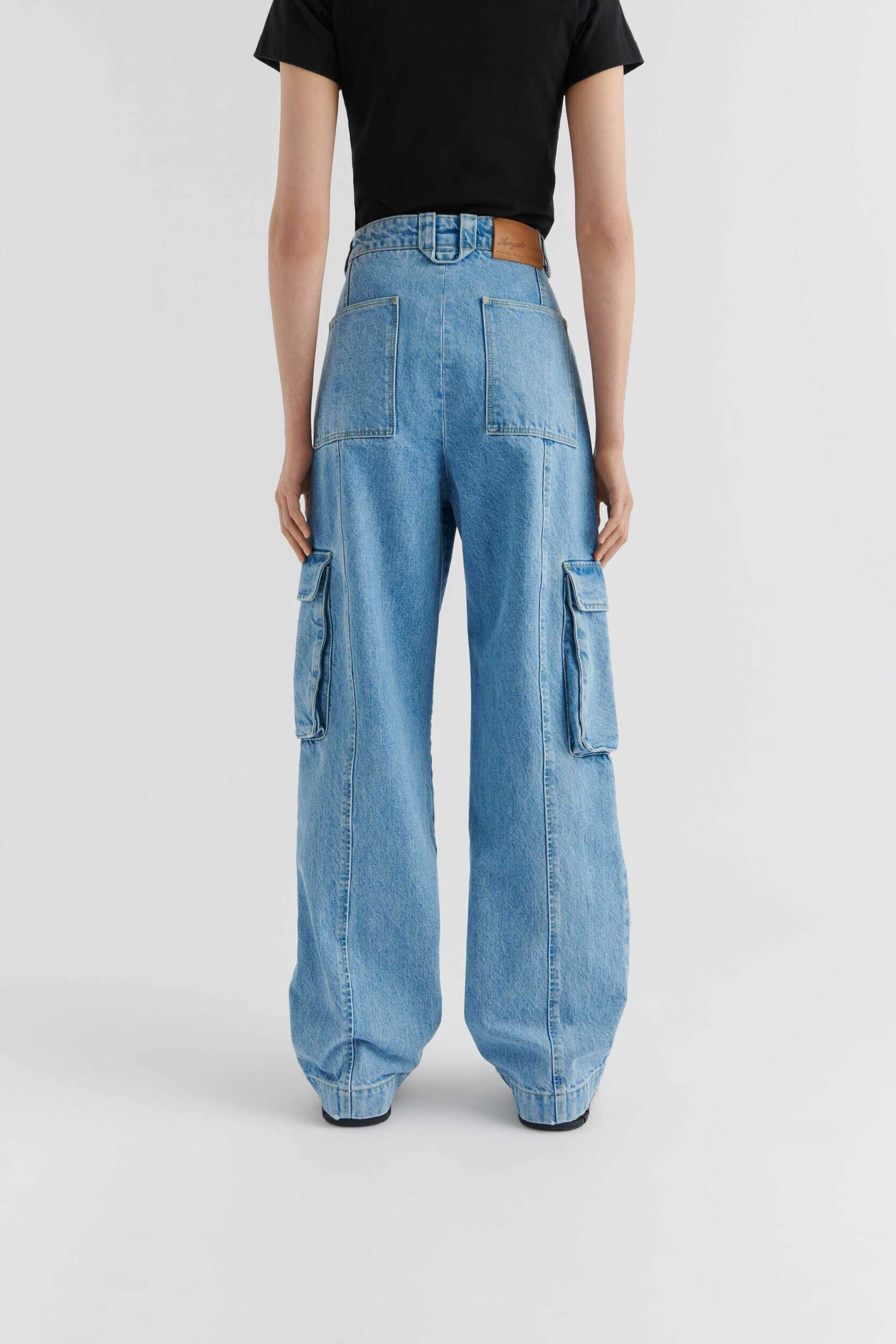 Patch Denim Cargo Trousers - Image 5