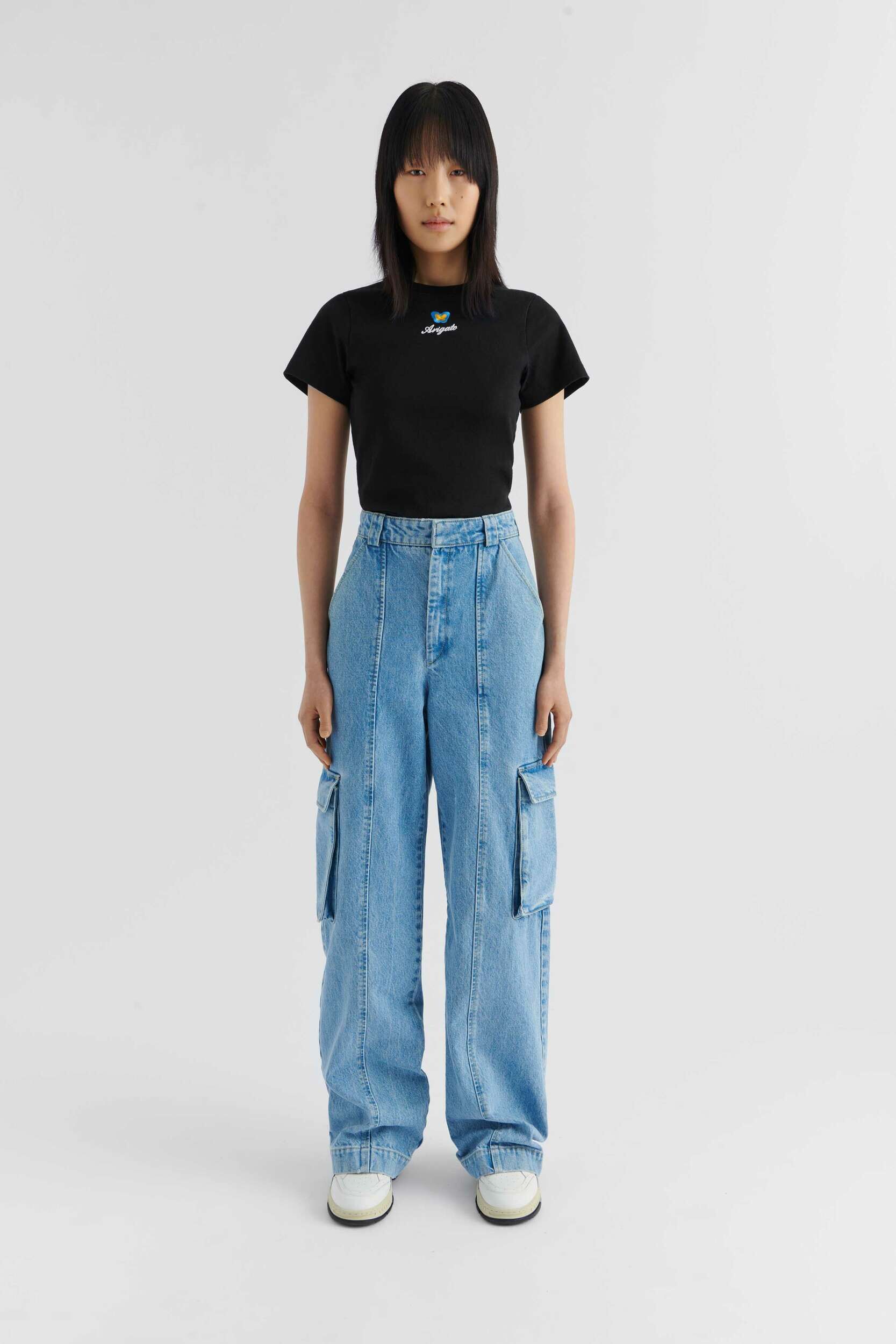 Patch Denim Cargo Trousers - Image 7