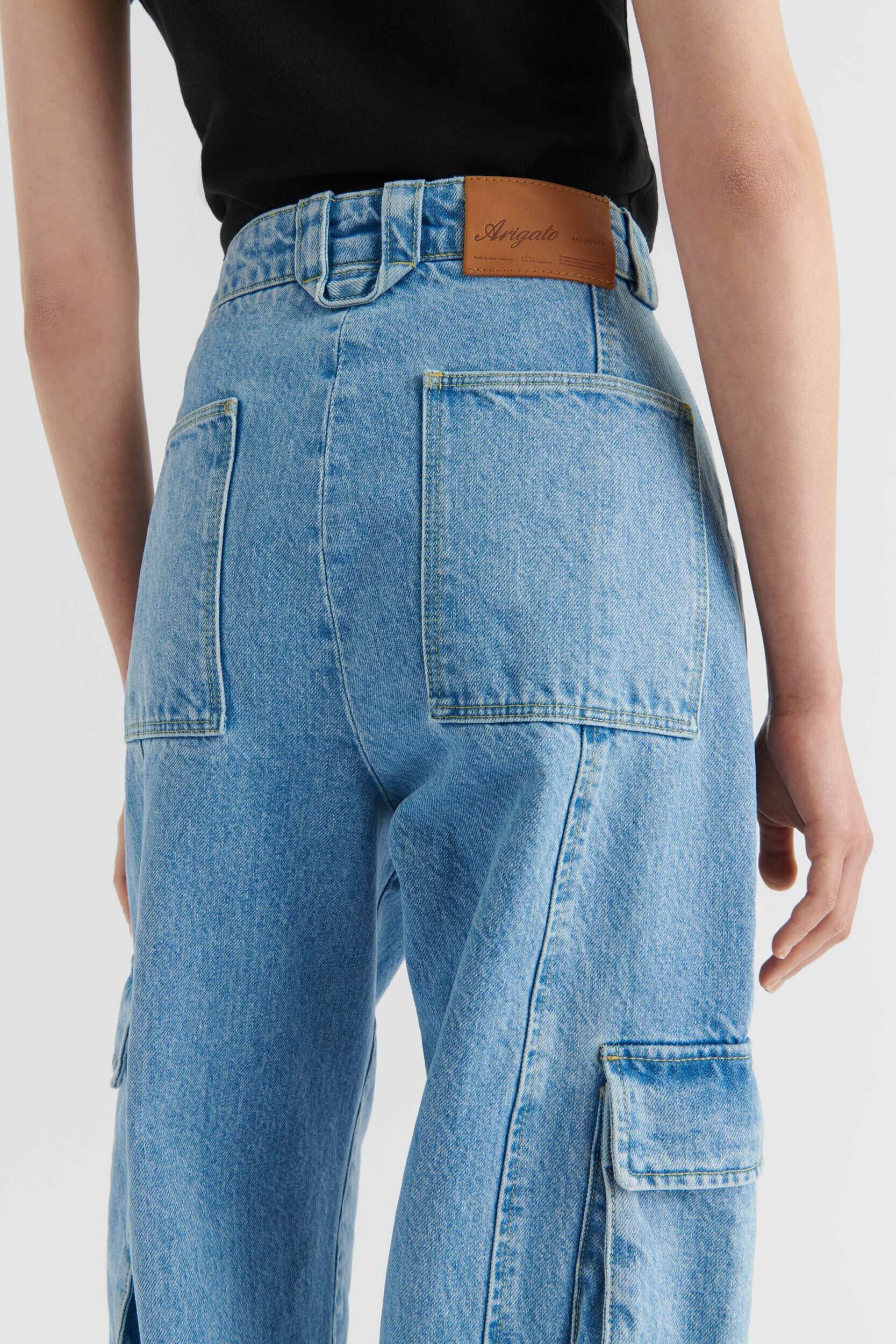Patch Denim Cargo Trousers - Image 12